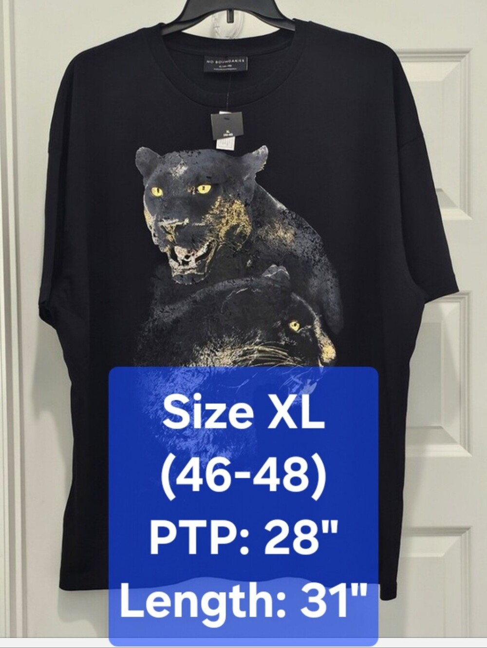 ✨ NWT No Boundaries Men’s Black Panther Oversized Graphic Tee XL ✨